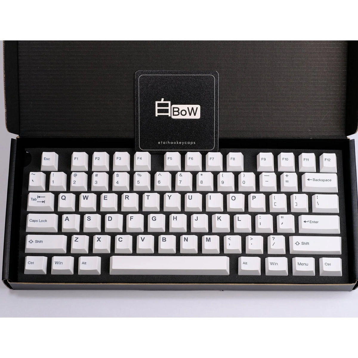 Tai-Hao Black on White Keycaps