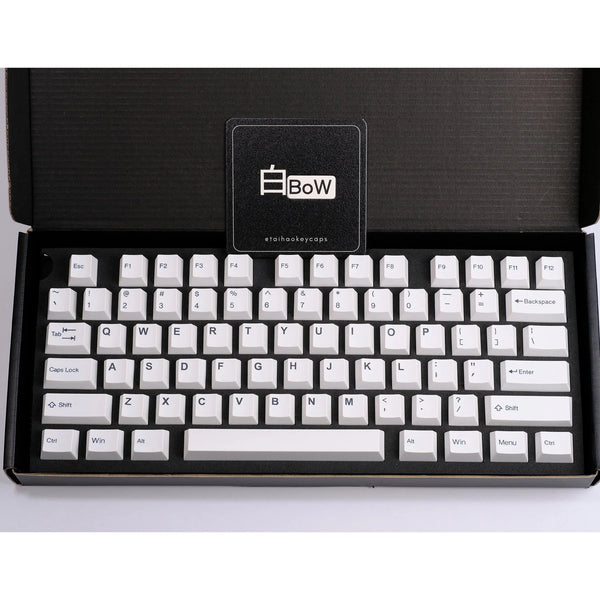 Tai-Hao Black on White Keycaps