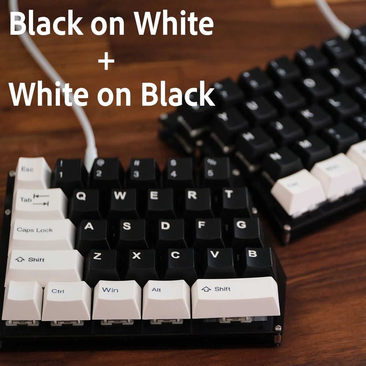 Tai-Hao Black on White Keycaps