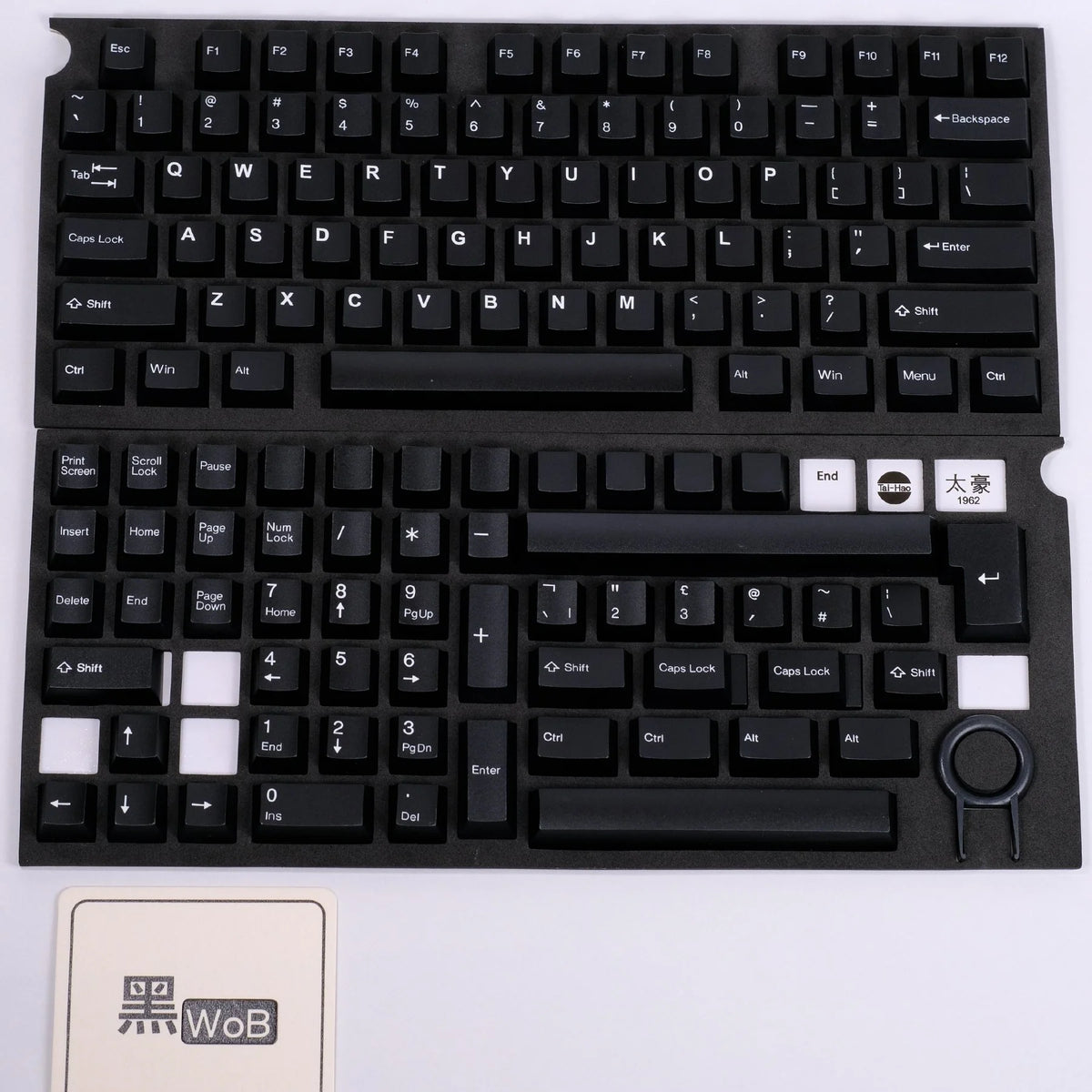 Tai-Hao White on Black Keycaps